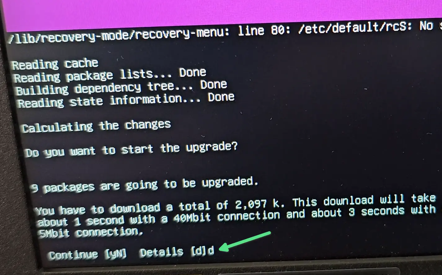 Access root shell with dpkg package update in ubuntu recovery mode