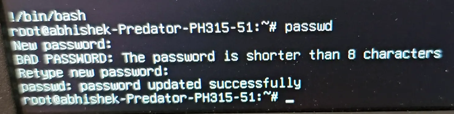 Reset forgotten root password in Ubuntu