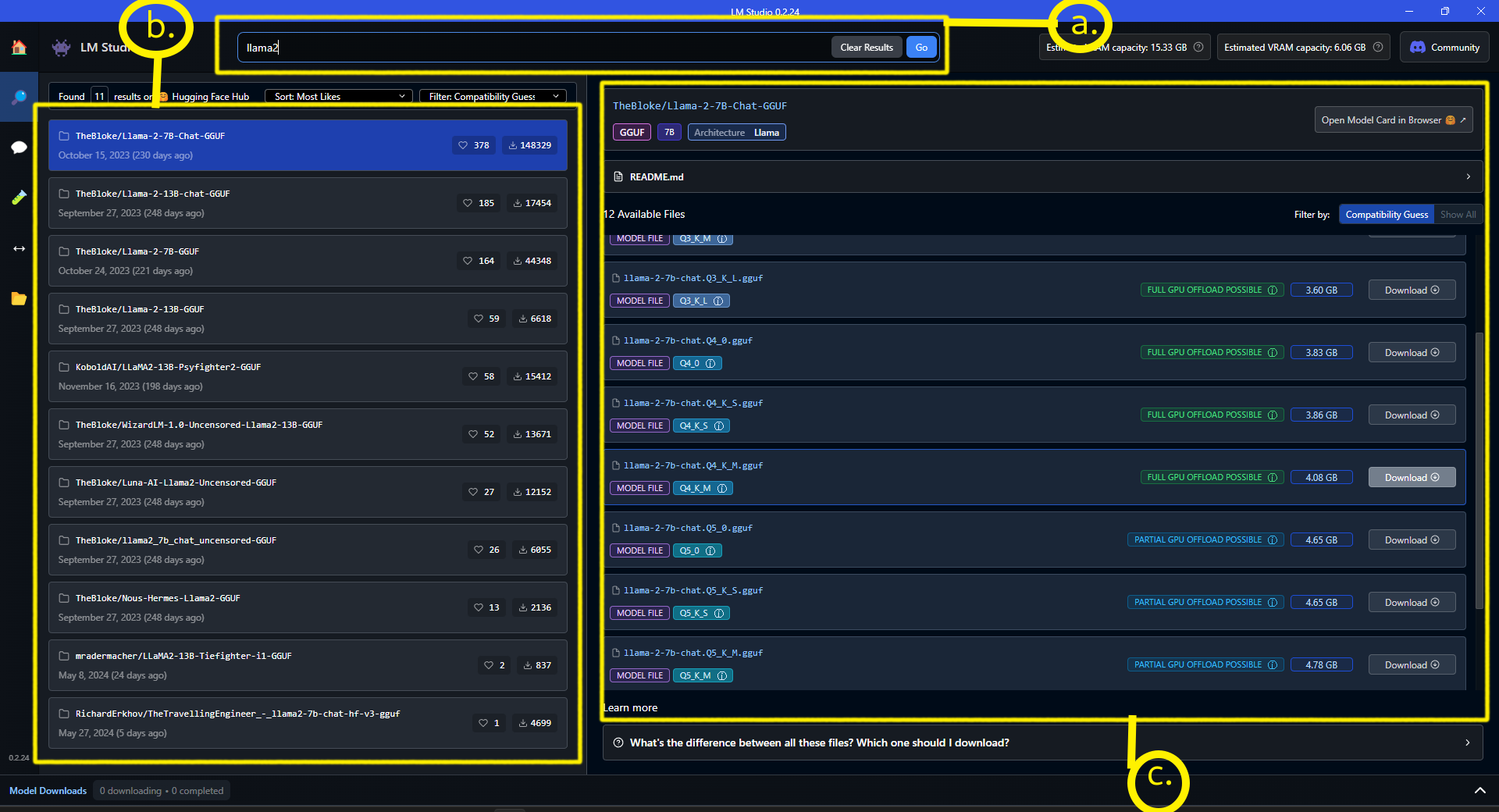 Search for LLMs in LM Studio