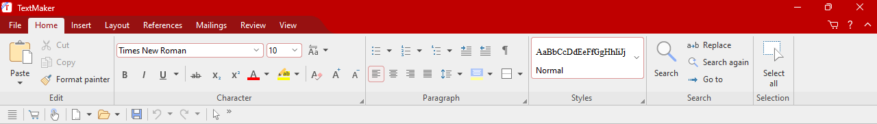 freeoffice ribbon menu