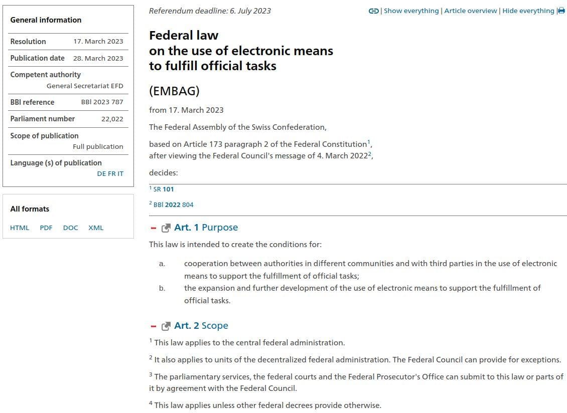 a screenshot of a translated excerpt from the official draft for embag