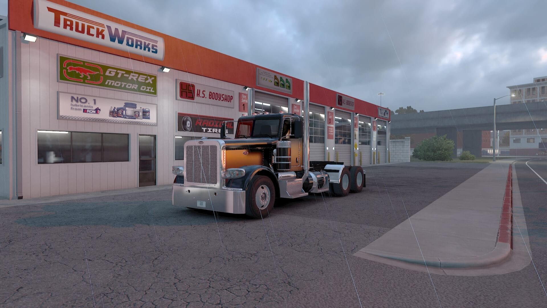 a screenshot of american truck simulator running on ubuntu 22.04.4 lts