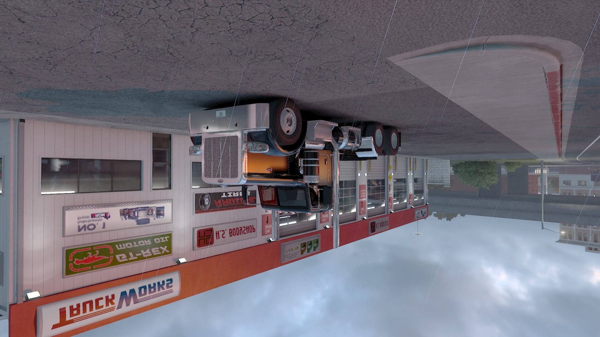 a screenshot of american truck simulator running on ubuntu 22.04.4 lts