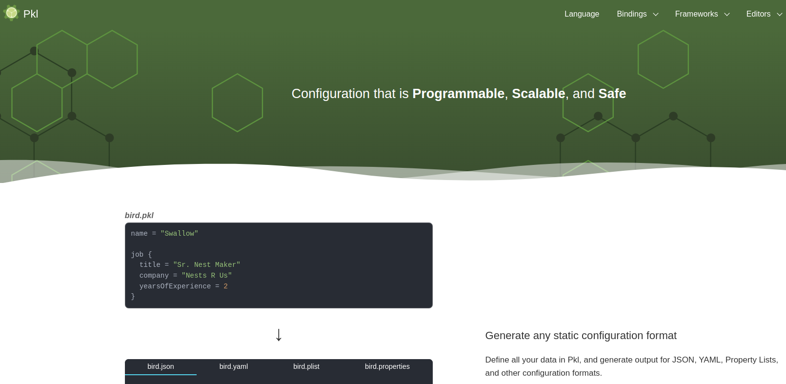 a screenshot of the pkl official website