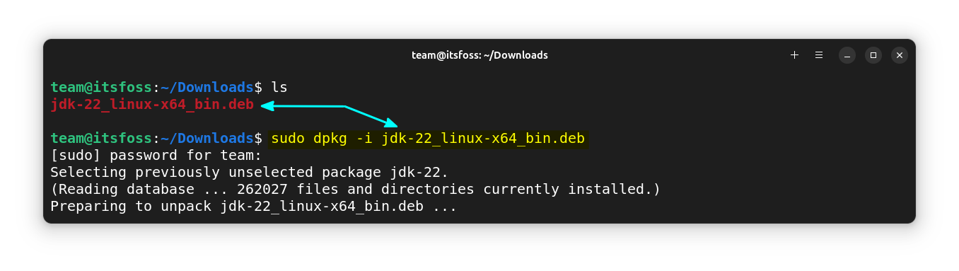 Install the downloaded debian package