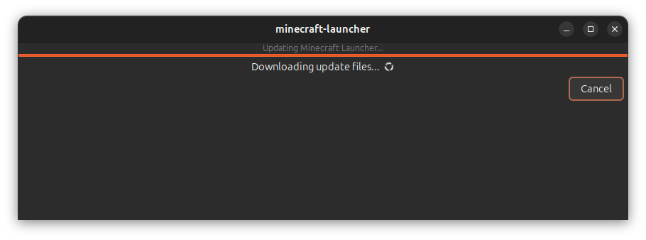 Minecraft Launcher downloading required files to run the application.