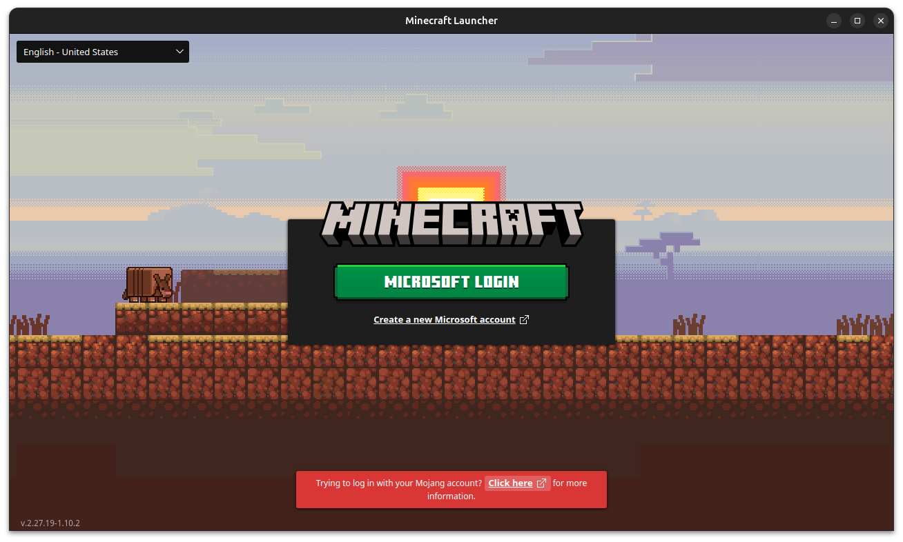 Log in to the Minecraft Launcher using the Microsoft Account