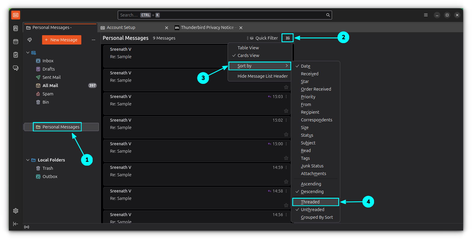 Tips and Tweaks for Handling Message Threads in Thunderbird