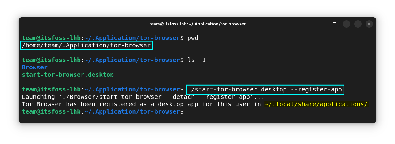 Register Tor Browser as a desktop app.