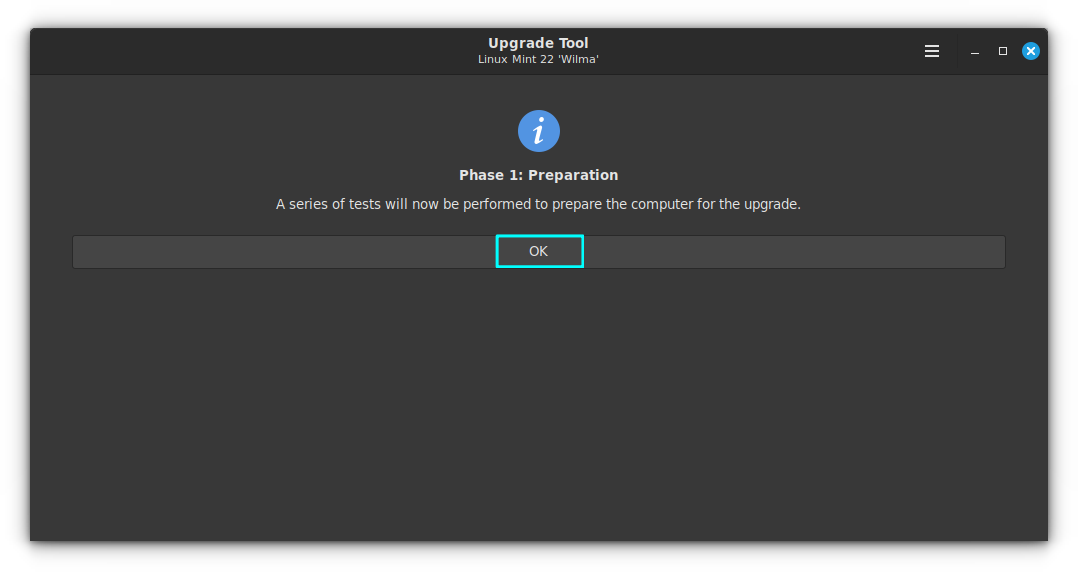 A series of tests will be performed to prepare the computer for the upgrade.