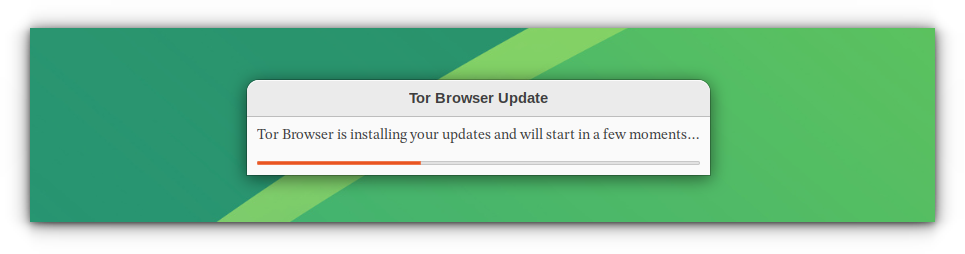 Installing Tor Browser Updates when select to install the update.