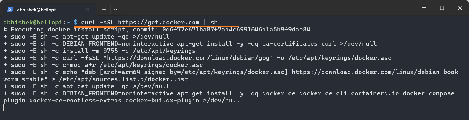 Installing Docker on Raspberry Pi OS