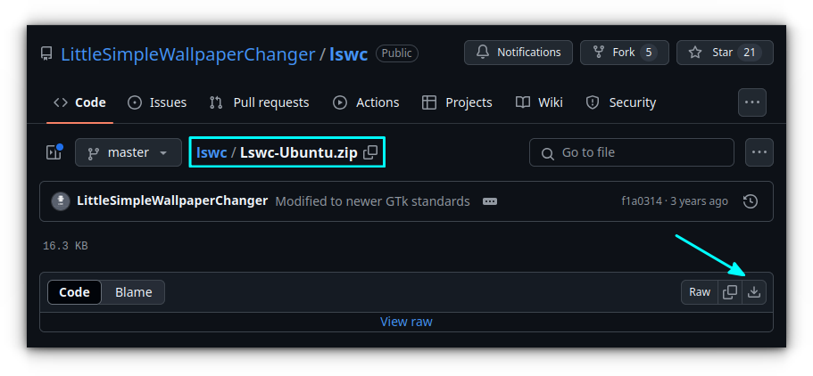 Download the zip file of LSWC from GitHub page.