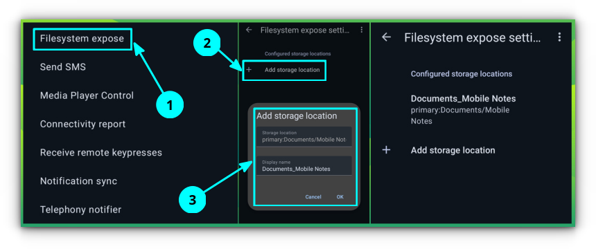 Allow access and provide folder location.