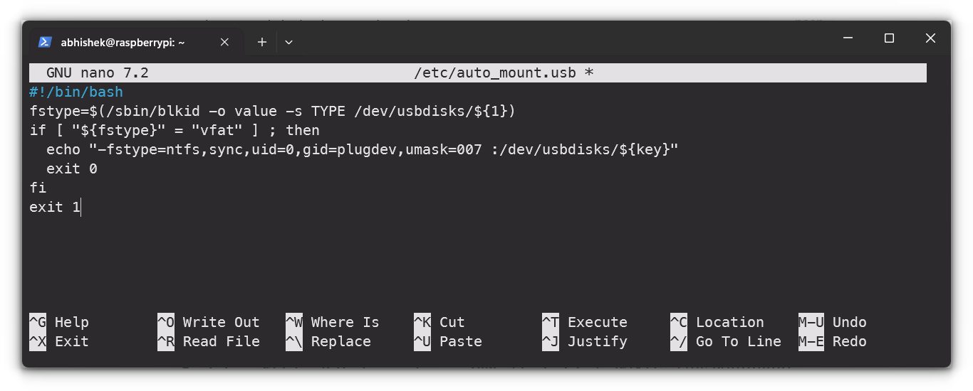 Creating a script auto_mount.usb