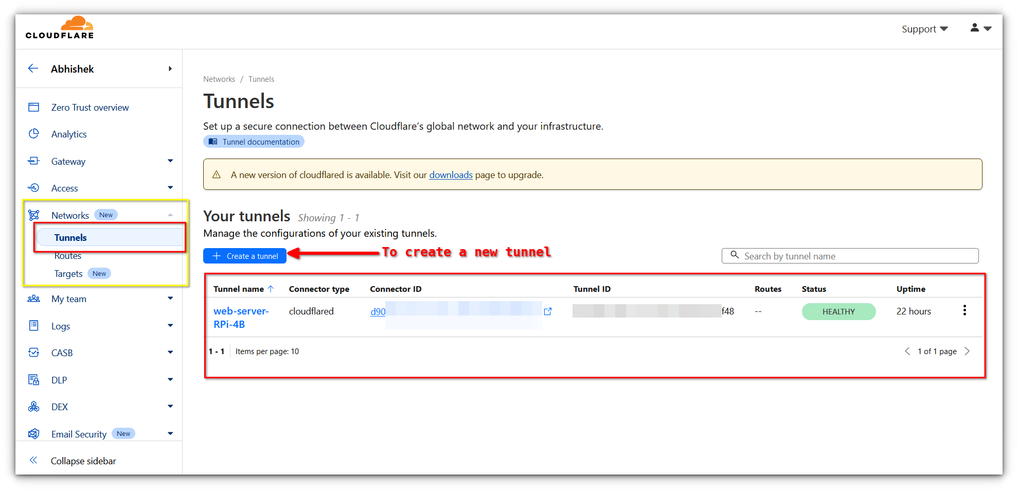 Configuring Cloudflare Tunnel