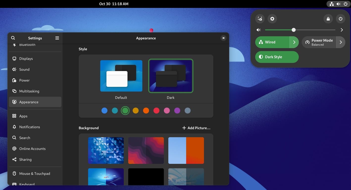 fedora 41 accent color window screenshot