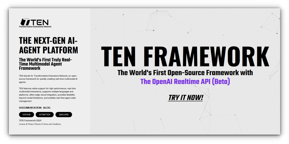 TEN AI: Open Source Framework for Quickly Creating Real-Time Multimodal AI Agents