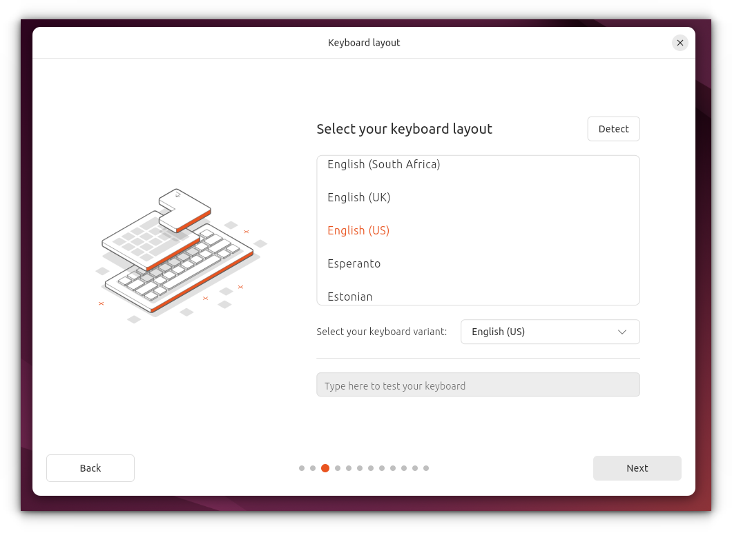 Choose keyboard layout while installing Ubuntu on Raspberry Pi