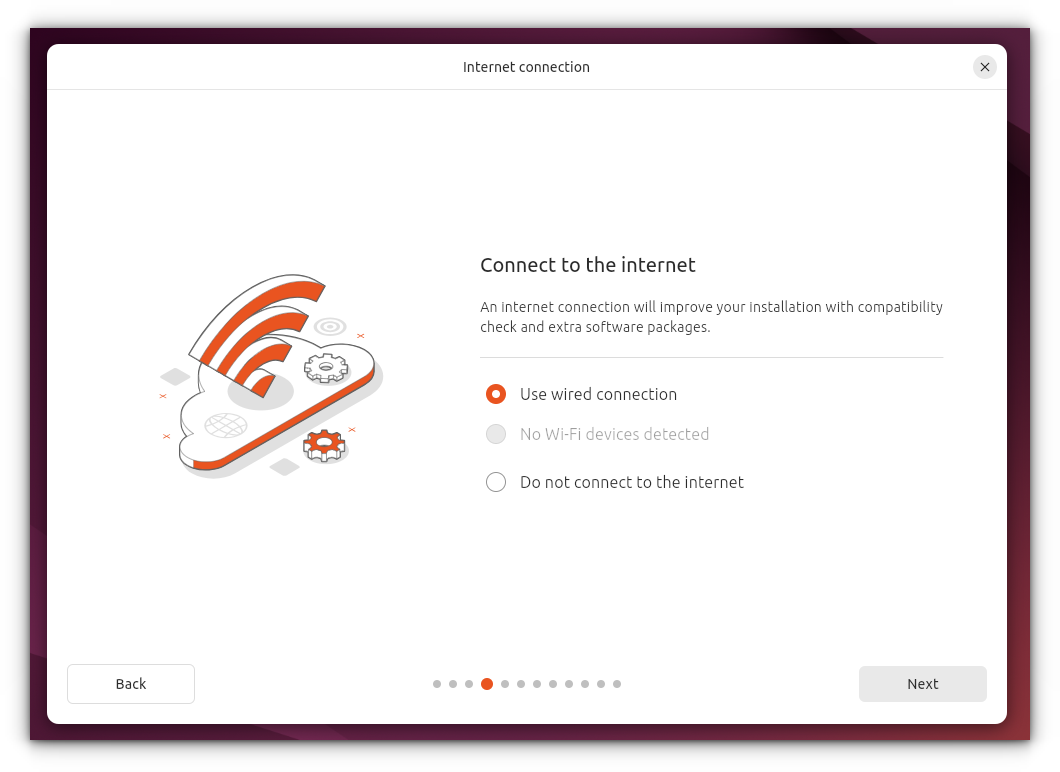 Connect to network while installing Ubuntu on Raspberry Pi