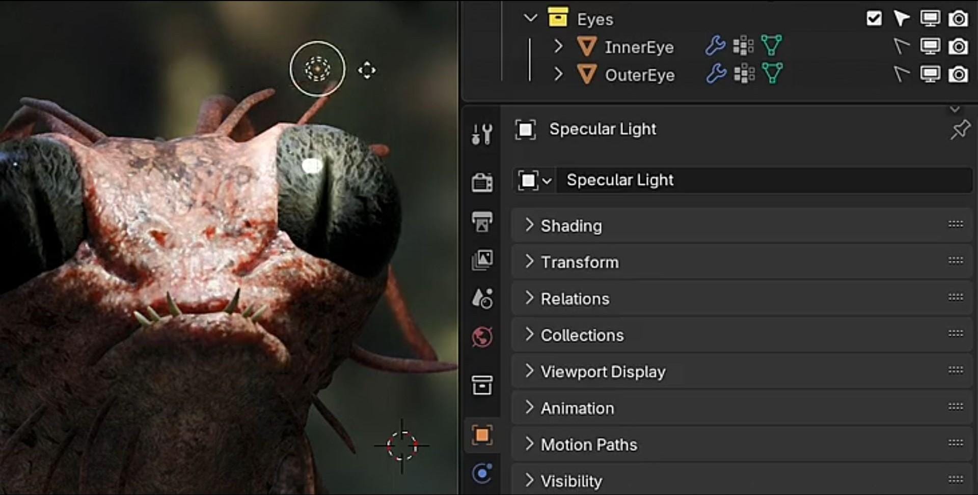 a screenshot of blender 4.3 light and shadow linking in action