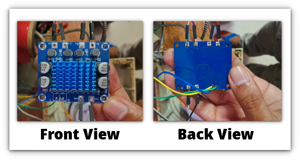 dac front and back side view after soldering