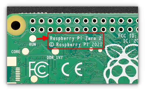 raspberry pi zero 2 name etched on the back of the board 