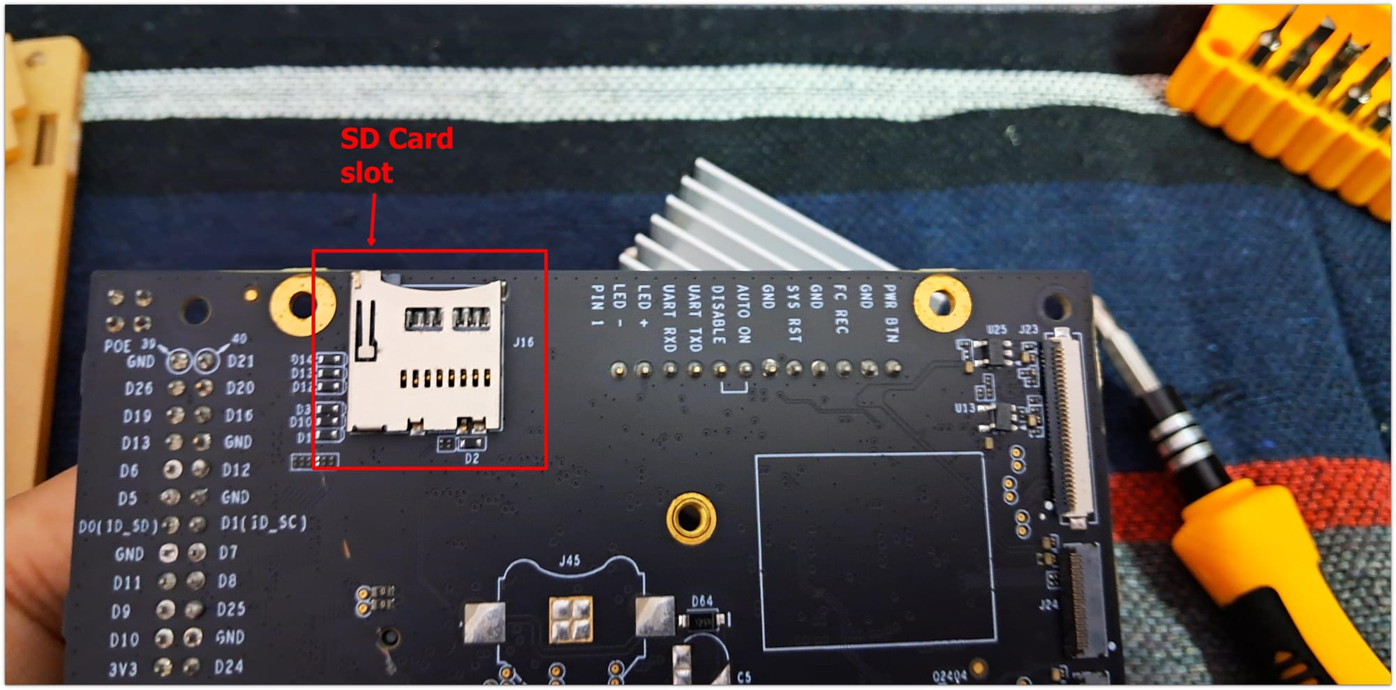 sd card slot of aio board