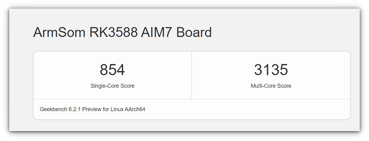 aim7 geekbench single and multicore scores