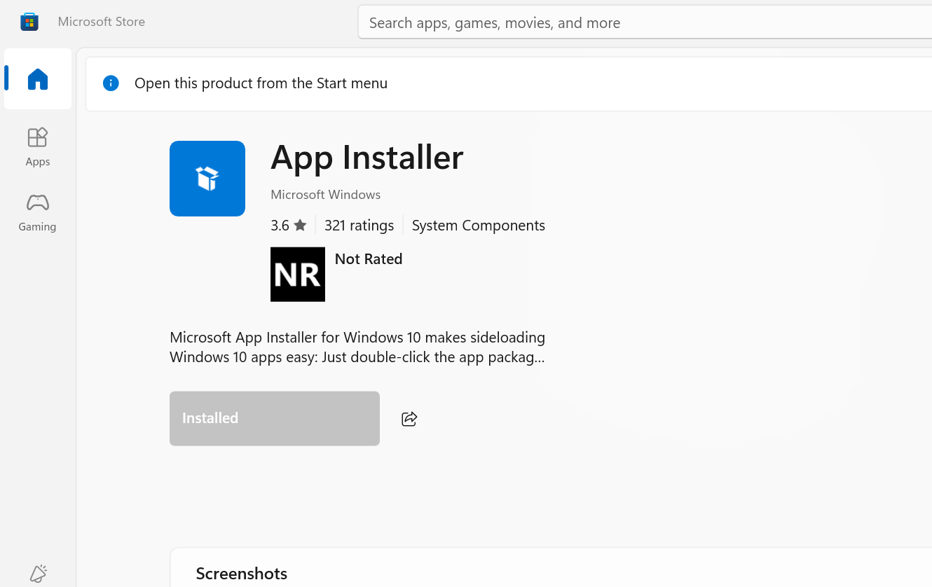 app installer windows