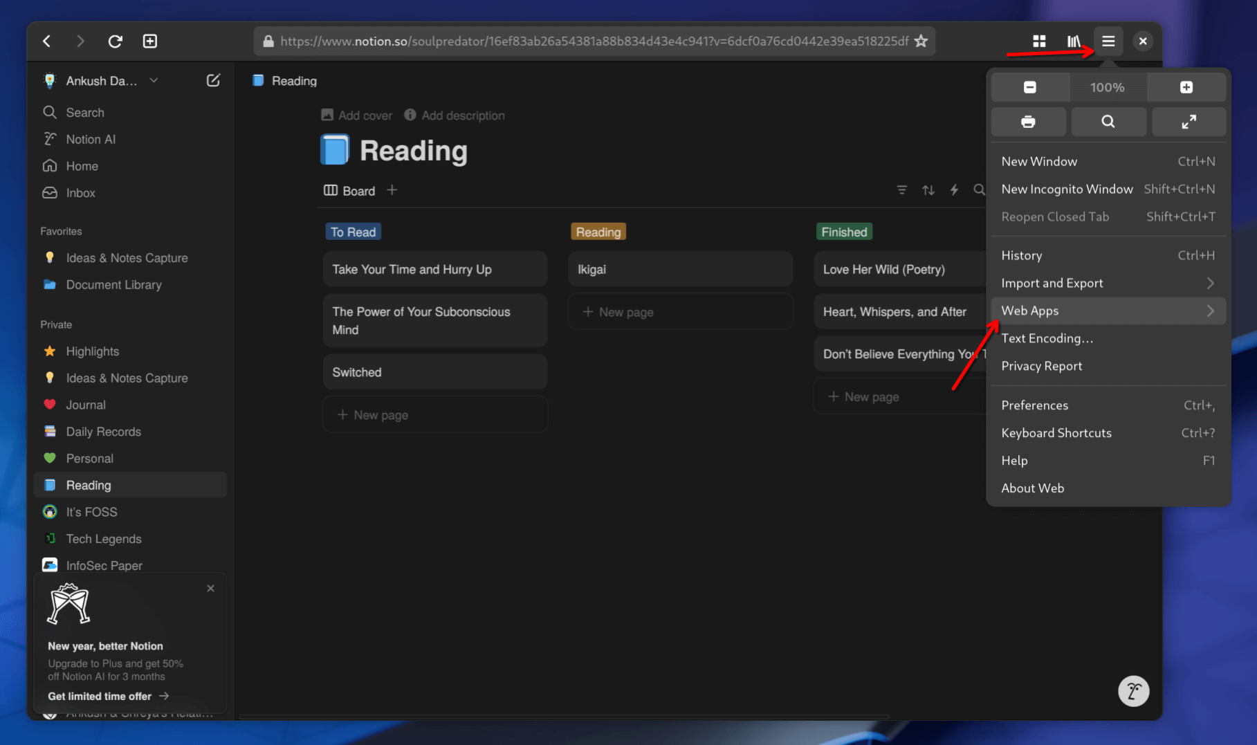 notion as web app.