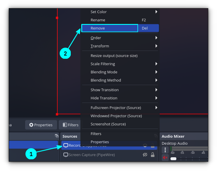 Record Windows and Cropped Area in OBS Studio