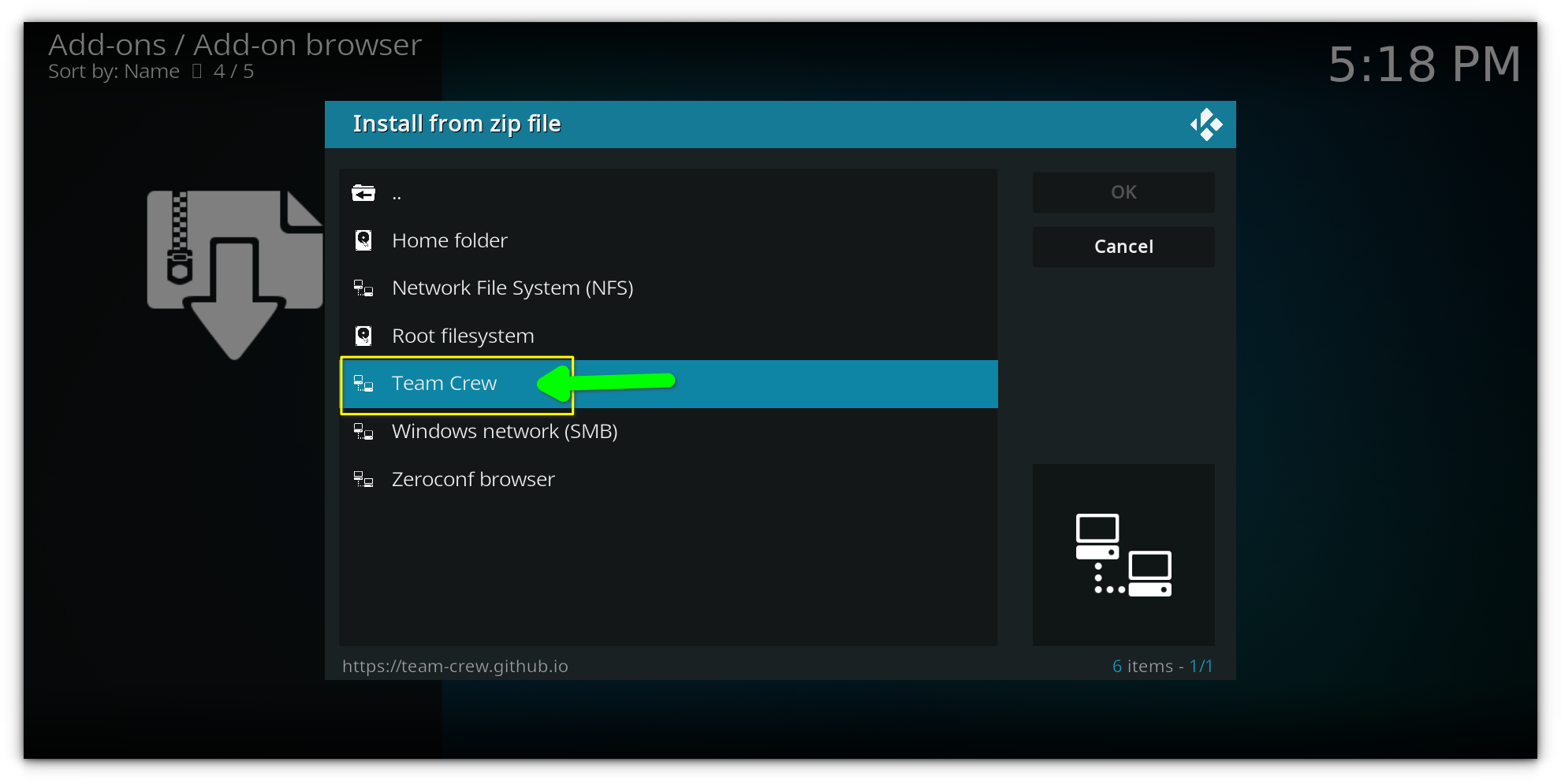 selecting the repo 