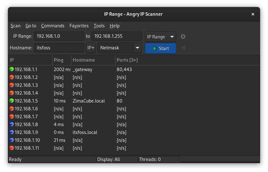 Angry IP Scanner shows the devices on your local network