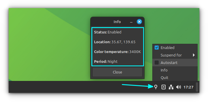 Redshift in panel with Tokyo coordinates applied.