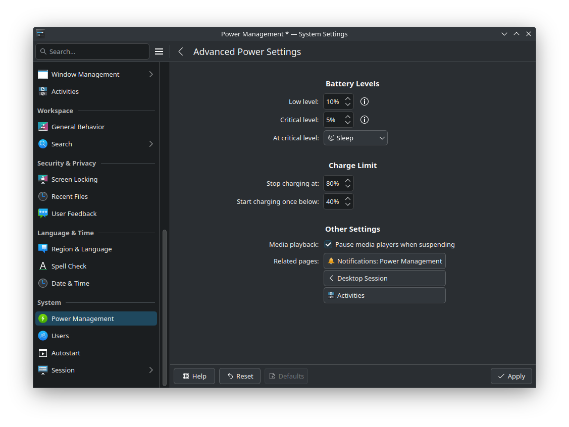 Prolong Laptop Battery Life in Linux by Limiting Charging Levels