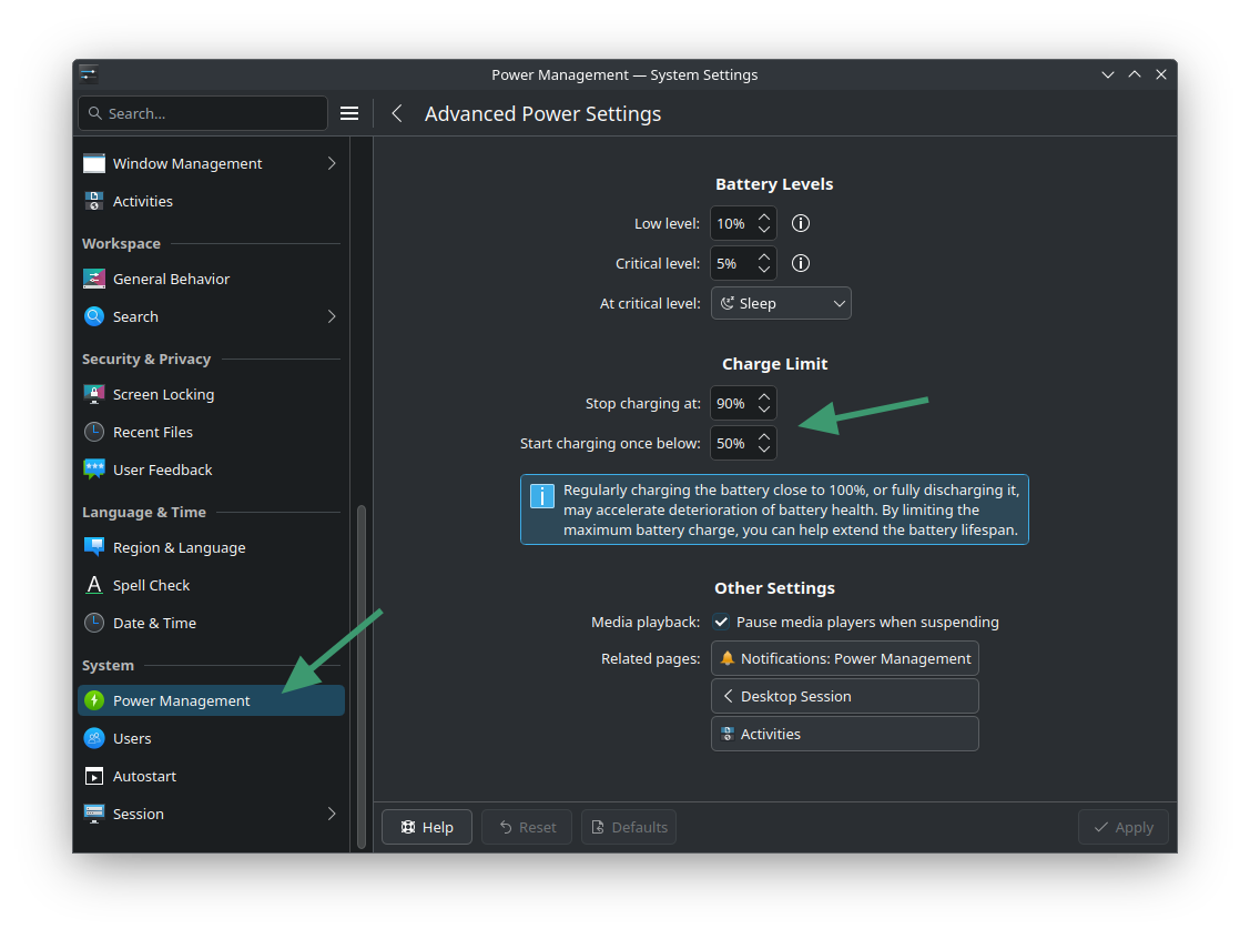 Prolong Laptop Battery Life in Linux by Limiting Charging Levels