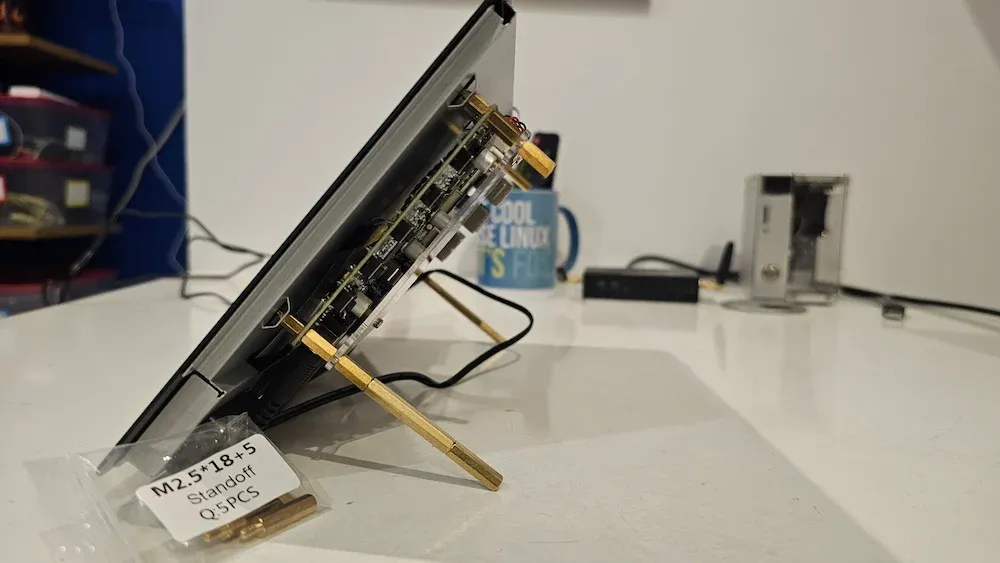 Little tweak to make stand with extra screws in SunFounder's Raspberry Pi touchscreen
