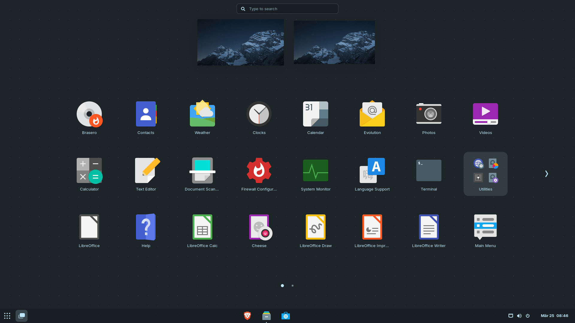 the applications list being shown in a grid view on zorin os 17.3