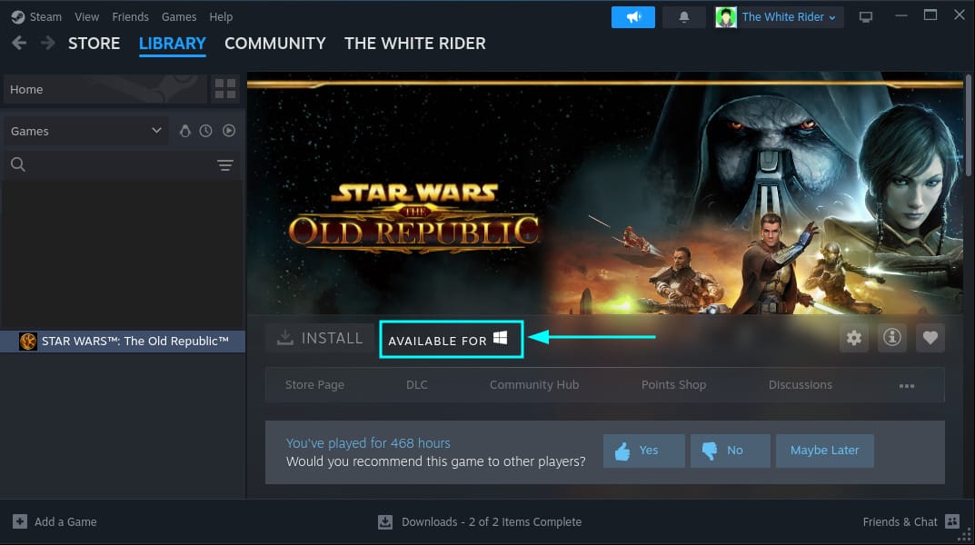 Steam notifies that the game is not available for Linux and is Windows only.