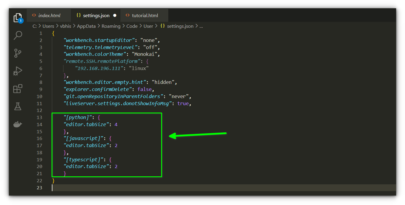 Handling Indentation in VS Code