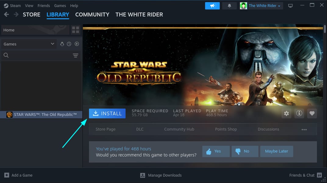 When the Steam play for all other titles are enabled, you can install Windows-only games as well. This screenshot shows an install button corresponding to a Windows-only game.