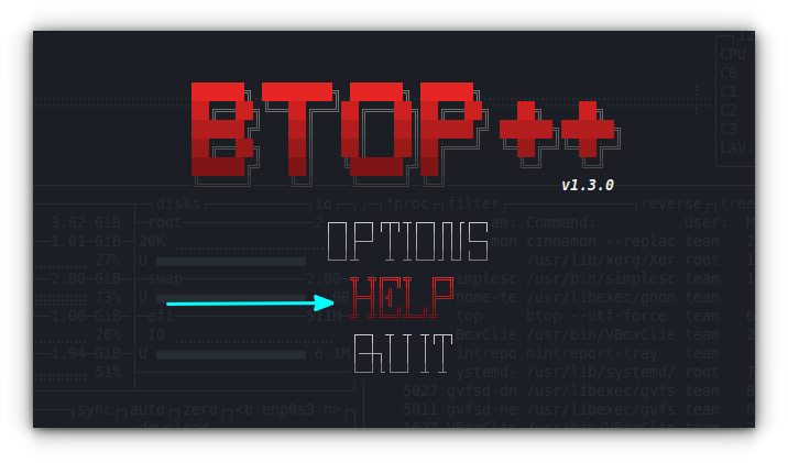 Select HELP and press enter key