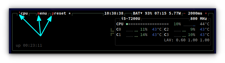 Some characters in the btop interface appears in a different color than other characters