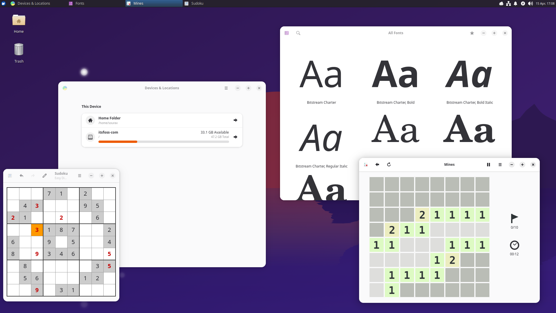 a screenshot of all the updated gnome apps like disk
