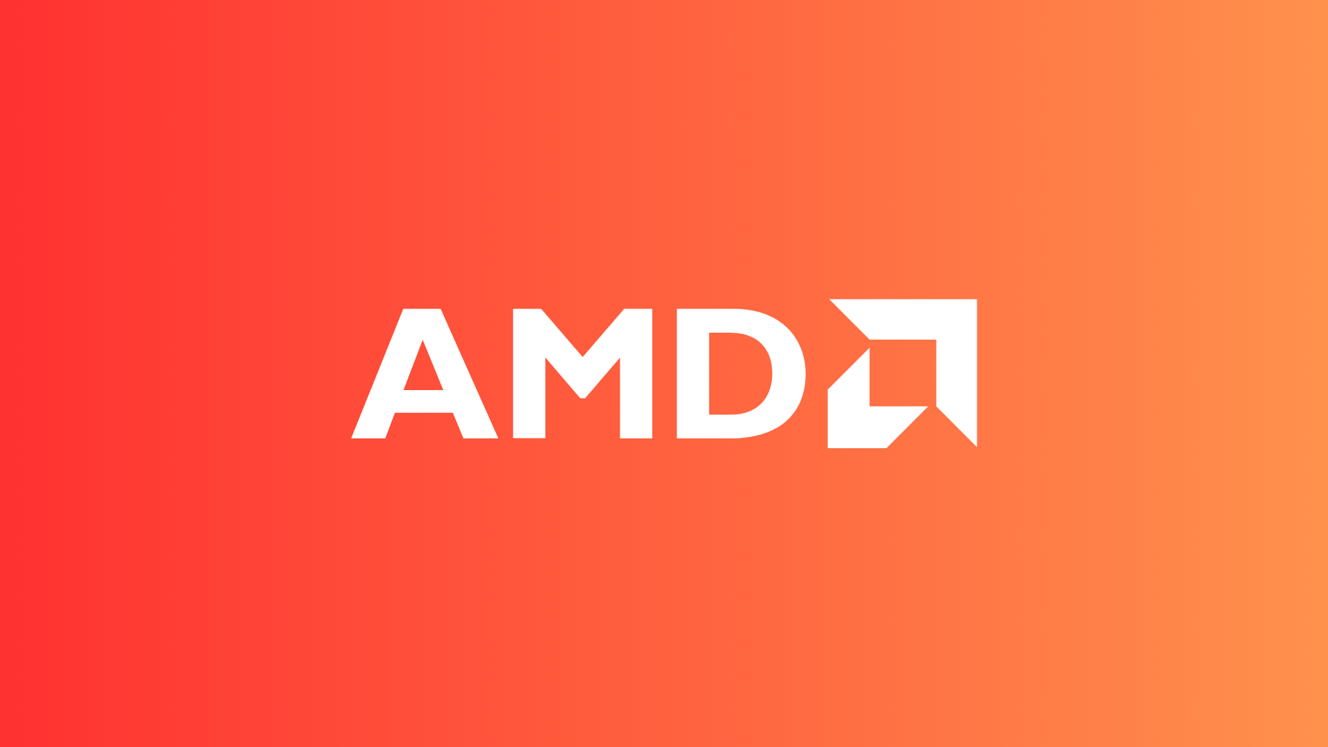 amd logo in the center, the background in mixed shades of orange