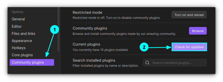 Click on "Check for updates" button in Community Plugins in Obsidian settings. This will report if any plugin updates are available.