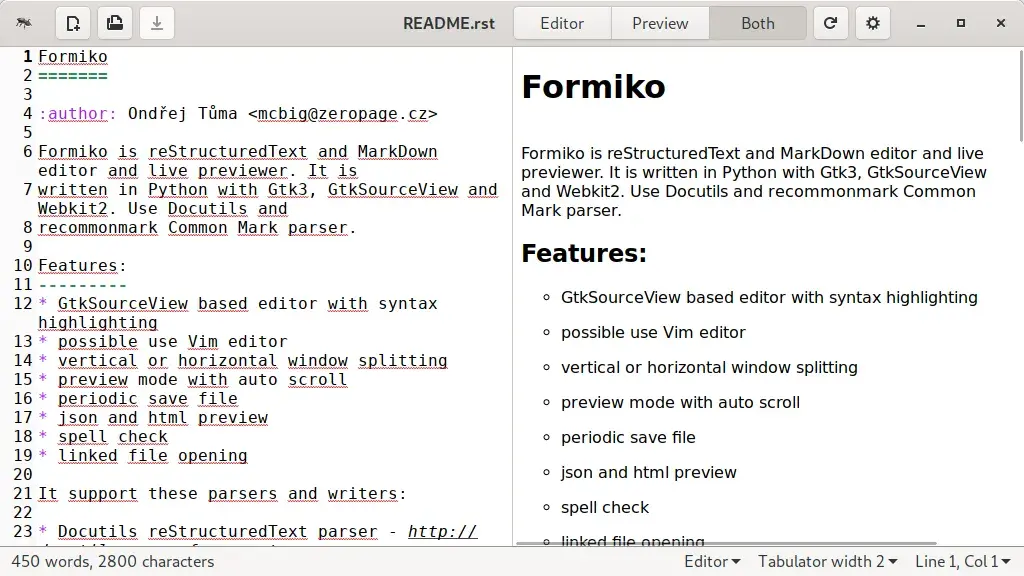 screenshot of formiko