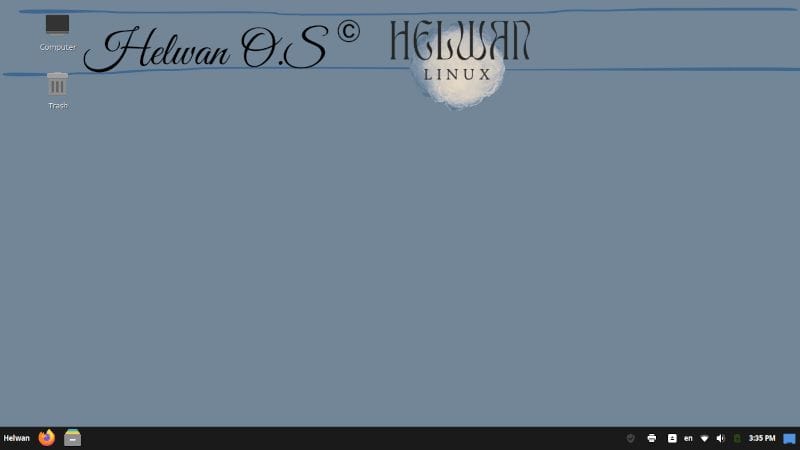 a screenshot of the helwan linux desktop view