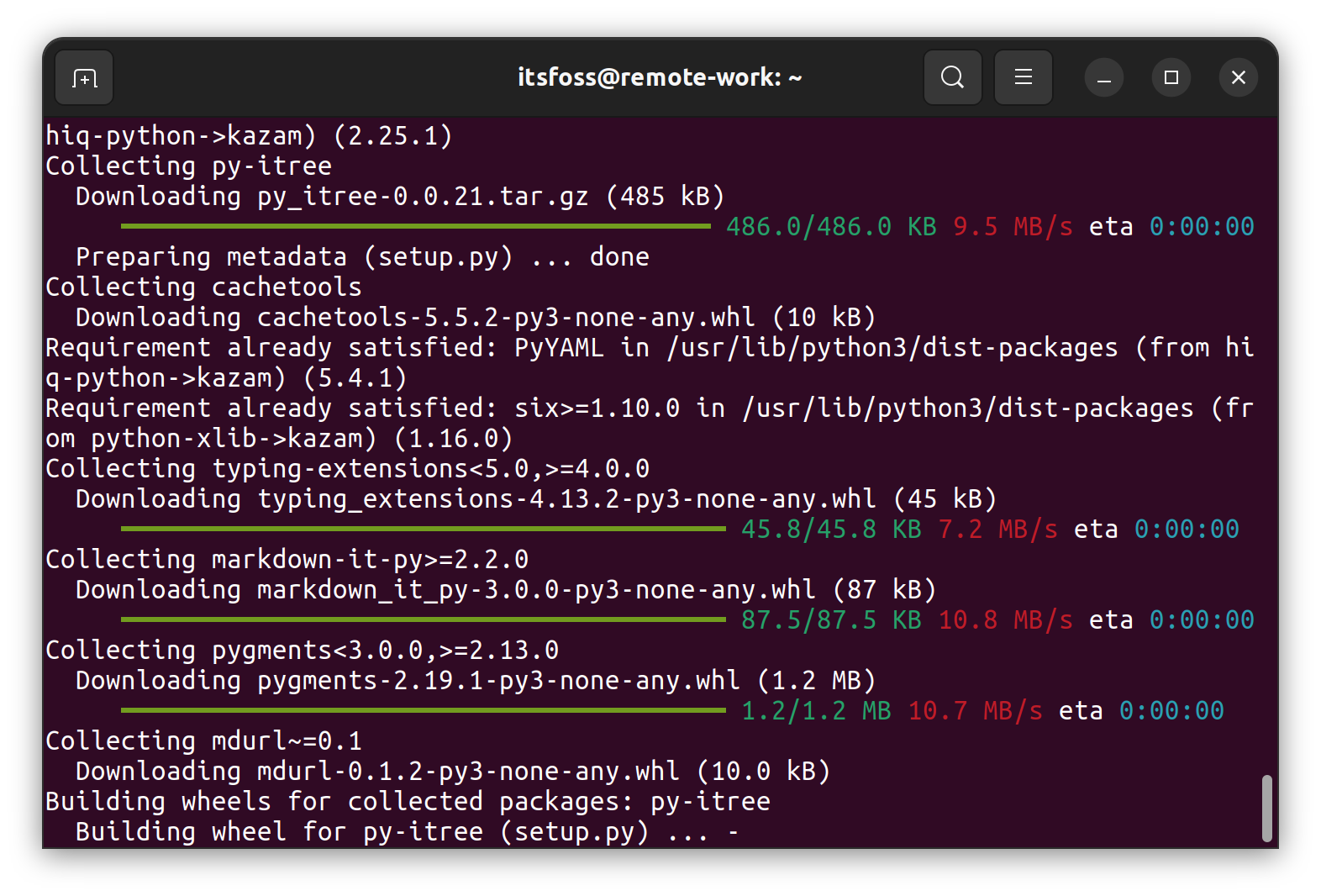 install kazam in pip